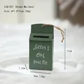 Ornement de boîte aux lettres vintage verte avec texte Letters for Santa pour sapin de Noël - Lettres pour le Père Noël Style Plat / Vert