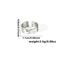 Silver criss-cross multi-layer titanium steel ring for women in minimalist style - TYR0460 / Silver Multi-layer Crossover