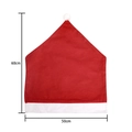 Red Santa hat chair cover in non-woven fabric, 60cm by 50cm for Christmas decor - Standard Ball Style