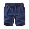 Pantaloncini sportivi uomo blu navy ad asciugatura rapida con coulisse e tasche zip - Taglia M / Blu Notte