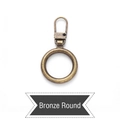 Universal circular bronze metal zipper pull replacement for bags and jackets - Round - Bronze
