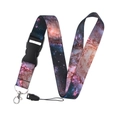 Starry sky pattern polyester lanyard with quick release buckle and metal lobster clasp - Colorful Nebula (YZ20-4)