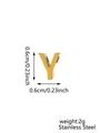 Macro shot of 18K gold plated stainless steel letter Y pendant with dimensions 0.6cm - Letter-Y / Steel