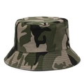 Classic jungle camouflage bucket hat for sun protection with adjustable chin strap design - M (56-58cm) / Khaki-No.2
