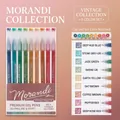 Morandi 9-color vintage gel pen set for journaling with transparent bodies and fine tips - Retro Style 9-Color Set