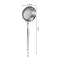 Espumadera fina de acero inoxidable 304 con diámetro de 11,4cm y mango largo de 33cm - Grande (Diámetro 11,4 cm/Longitud total 33 cm)