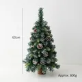 60cm frosted Christmas tree variant with natural pine cones and wooden base - 60cm White Frosted Pine Cone Tree