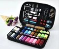 Portable sewing kit in black zipper case with colorful threads and essential tools - 97-Piece Set
