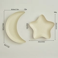 Creamy white moon and star decorative metal trays with luxury hammered finish - Small Set (Size S) / Cream