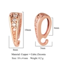 Rose gold copper pendant clasp with cubic zirconia micro-pave 10x4mm size - VB782-3 Rose Gold