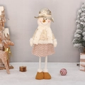 Muñeco de nieve extensible de 80 cm en tela dorada para decoración de Navidad - Estilo Muñeco de Nieve (HX-21041B)
