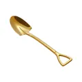 Polished golden stainless steel shovel-shaped dessert spoon with triangular handle - Non-magnetic Gold Pointed Shovel (201 Stainless Steel)