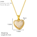 Scheda tecnica con misure del ciondolo a cuore e dettagli in acciaio placcato oro 18K - Stile Cuore Bianco Crema (S-N394)