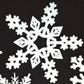 White plastic snowflake ornament with hexagonal design for Christmas holiday decorations - 10cm White 5-petal Snowflake