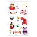 Waterproof Halloween cartoon tattoos EC-806 featuring pumpkins and cute animals - Halloween Party Cartoon Patterns (EC-806)