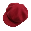 Gorra de lana roja clásica estilo baker boy para mujer con corona redonda y visera - Adulto Ajustable 58cm / Rojo