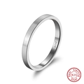 Minimalistischer 2MM S925 Sterlingsilber Ring mit polierter Hochglanzoberfläche - US 9 / Silber
