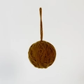 Brown knitted Christmas ball decoration with hanging loop for tree ornaments - Coffee