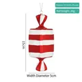 Red and white spiral Christmas candy ornament with glitter finish 15cm height - 15cm Square Red White Stripe (Single)