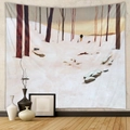 Detail of bohemian winter forest tapestry texture on a textured off-white wall - Design CX0327-11