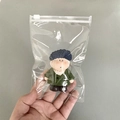 Transparent jewelry storage bag featuring a blue-haired figurine in green jacket - 30 Silk 11*16cm (100 Pcs)