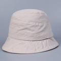 Detalle de las costuras y la textura de algodón lavado de primera calidad del sombrero bob - M(56-58cm) / Beige