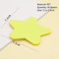 Sternförmige gelbe PET-Haftnotizen, wasserfest, 7,3x7,3 cm groß mit 50 Blatt - Gelber Stern 50 Blatt