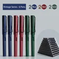 Lot de 6 stylos plume ergonomiques rétro bleu rouge vert avec 50 recharges d'encre - Set de 6 Rétro 2 Rouge 2 Bleu 2 Vert