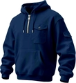 Sudadera azul marino para hombre con cremallera media, multibolsillos y forro de felpa - Azul marino