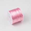 Carrete de cordón de seda coreano rosa de 1,5 mm para joyería DIY y nudos - N.º 6 (2 mm x 12 m) / Rosa loto