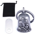 Guardian cross bell set with vintage silver bell, metal tag and black velvet pouch - Vintage Silver Set 1 (Includes Pouch + Tag)