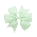 Detail shot of light green grosgrain ribbon fishtail bow hair clip for young girls - Pale Green (19)