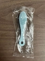 Light blue soft silicone finger toothbrush for pets packaged in a clear plastic bag - Single Pack/OPP Bag / Blue