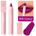 Crayon à lèvres mat imperméable en teinte #08 prune pour un maquillage durable - LP-A08