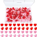 Creative heart-shaped push pins in red and pink with a clear plastic storage box - 100 Pcs/Box / Red Pink Mix