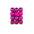 Set of 12 rose pink Christmas balls in shiny, matte, swirl, and glitter finishes - Rose Red
