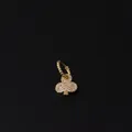 Gold clover huggie earring with micro-pave cubic zirconia on black background - Plum Blossom Pendant Style (341-10#) / Gold