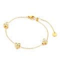 Elegant gold-plated stainless steel bracelet with sparkling crystal clover charms - Gold (KB138265-GC)