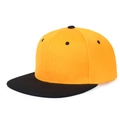 Klassische zweifarbige gelb-schwarze Hip-Hop-Basecap mit flachem Schirm und Twill-Struktur - Orange & Schwarz
