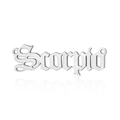 Gothic Scorpio zodiac letter charm in silver stainless steel for necklaces - Silver-Scorpio