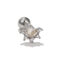 20G stainless steel helix stud earring with champagne zircon starburst design - Starburst Sunflower