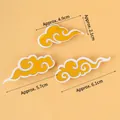 Three-piece golden auspicious cloud cake toppers for elder birthday celebrations - Acrylic White Base Auspicious Cloud