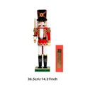 Casse-noisette classique en bois de 36,5cm rouge et noir avec épée et boîte cadeau - 38cm / Soldat à Veste Rouge avec Épée (Z3862)