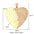 DIY gold plated double heart pendant charm featuring half micro-paved rhinestones - Spliced Zircon Heart / Gold