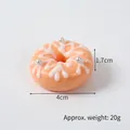 Donut jouet en résine orange de 4cm avec glaçage blanc pour bricolage créatif - Modèle uniquement / Donut Graffiti Orange