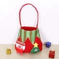 Bolsa de regalo de Navidad roja con motivos de muñeco de nieve y rayas plateadas - Bolsa de elfo de tela no tejida - Estilo Muñeco de nieve