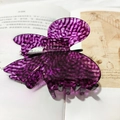 French vintage purple lace-patterned butterfly hair claw clip for elegant hairstyles - Purple Lace