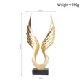 Abstract golden angel wing resin sculpture on black base for home decor, 43cm height - New Gold-Wings Toward Success