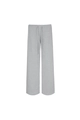 Women's minimalist grey low-rise straight leg joggers with drawstring waist - S / Gray