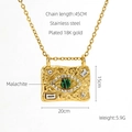 Collana in acciaio inossidabile placcata oro 18K con ciondolo malachite occhio del male - Collana Malachite Occhio del Diavolo(ZG851)